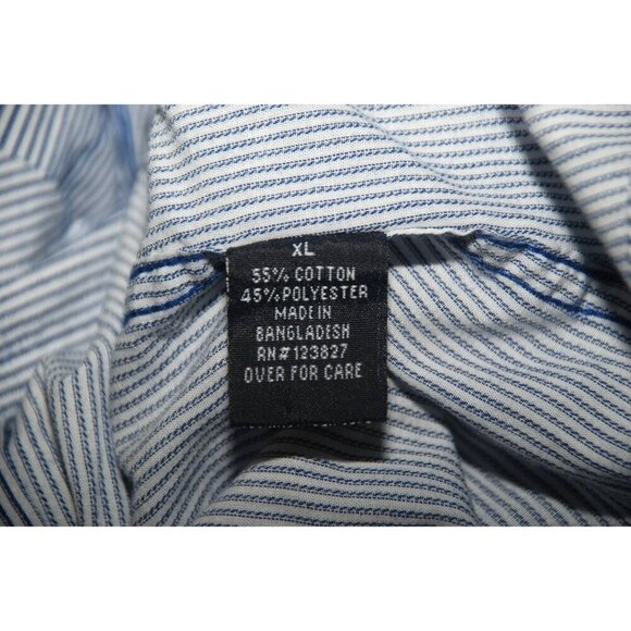 Tranquility Mayhem Men's Western Shirt Size XL Blue & White Striped Button Up - Picture 7 of 7